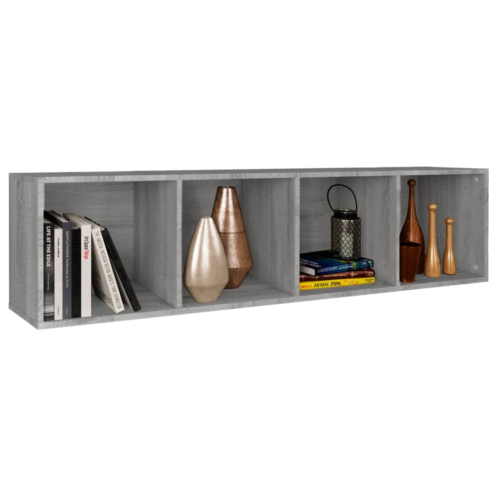 vidaXL Meuble TV/bibliothèque gris Sonoma 36x30x143 cm Aggloméré