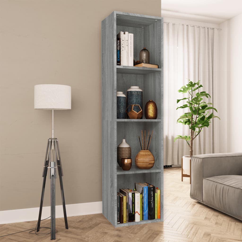 vidaXL Meuble TV/bibliothèque gris Sonoma 36x30x143 cm Aggloméré
