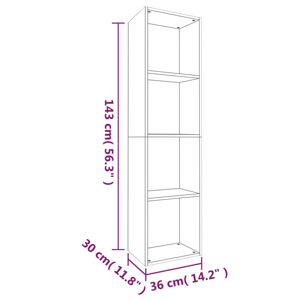 vidaXL Bibliothèque/Meuble TV marron aspect chêne 36x30x143 cm