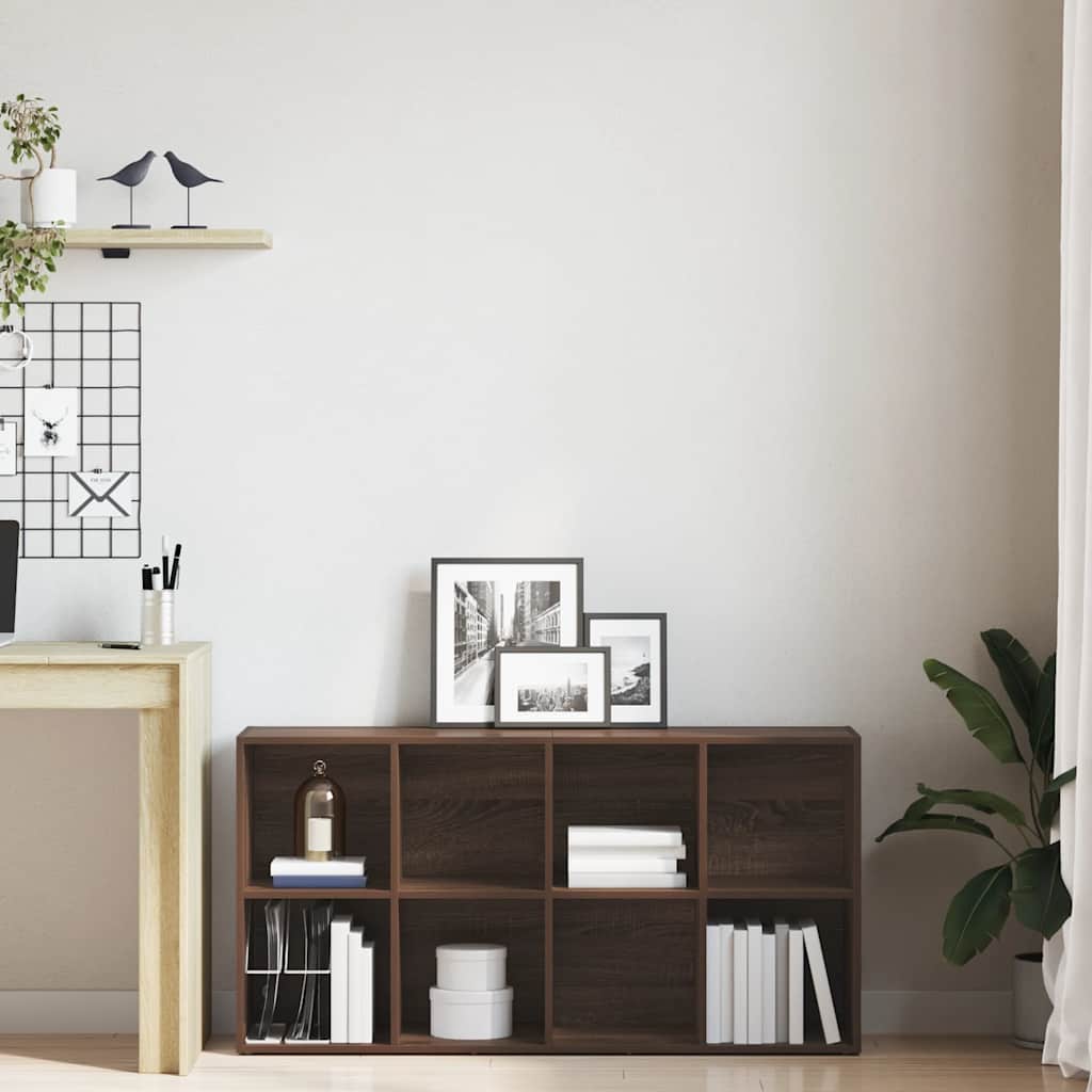 vidaXL Bücherregal/Sideboard Braun Eiche 66×30×130 cm Holzwerkstoff