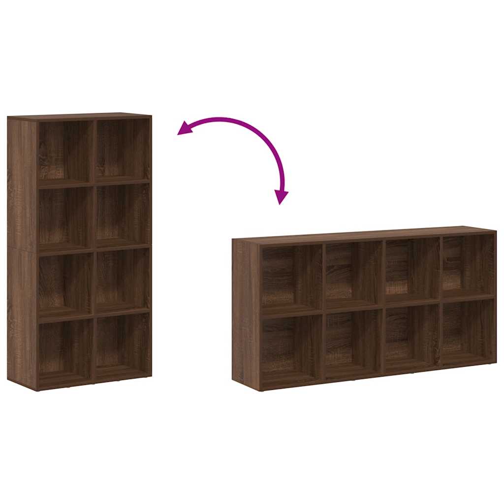 vidaXL Bücherregal/Sideboard Braun Eiche 66×30×130 cm Holzwerkstoff