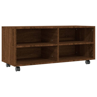 vidaXL Meuble TV à roulettes chêne marron 90x35x35 cm Bois d'ingénierie