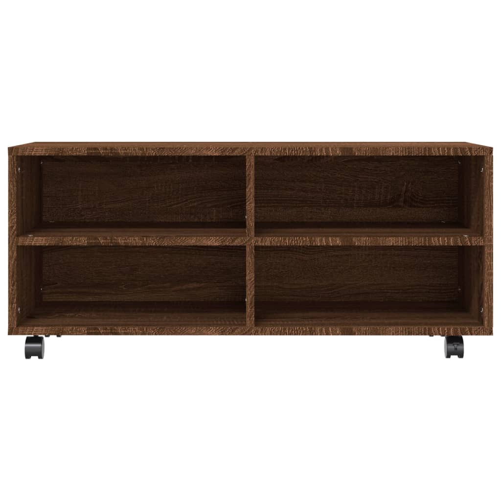 vidaXL Meuble TV à roulettes chêne marron 90x35x35 cm Bois d'ingénierie