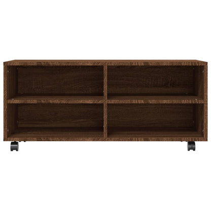vidaXL Meuble TV à roulettes chêne marron 90x35x35 cm Bois d'ingénierie