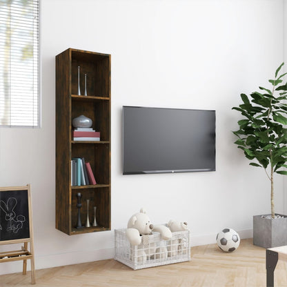 vidaXL Bücherschrank/TV-Schrank Räuchereiche 143x30x36cm Holzwerkstoff