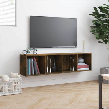 vidaXL Bücherschrank/TV-Schrank Räuchereiche 143x30x36cm Holzwerkstoff