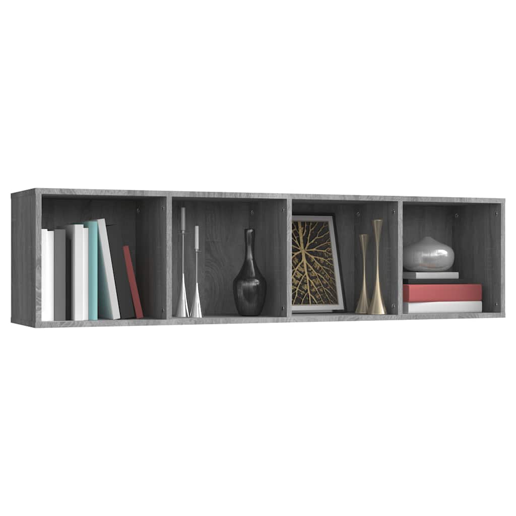 vidaXL Bücherschrank/TV-Schrank Grau Sonoma 143x30x36cm Holzwerkstoff
