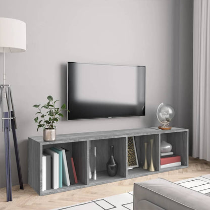 vidaXL Bücherschrank/TV-Schrank Grau Sonoma 143x30x36cm Holzwerkstoff