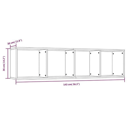 vidaXL Bücherschrank/TV-Schrank Eichen-Optik 143x30x36cm Holzwerkstoff