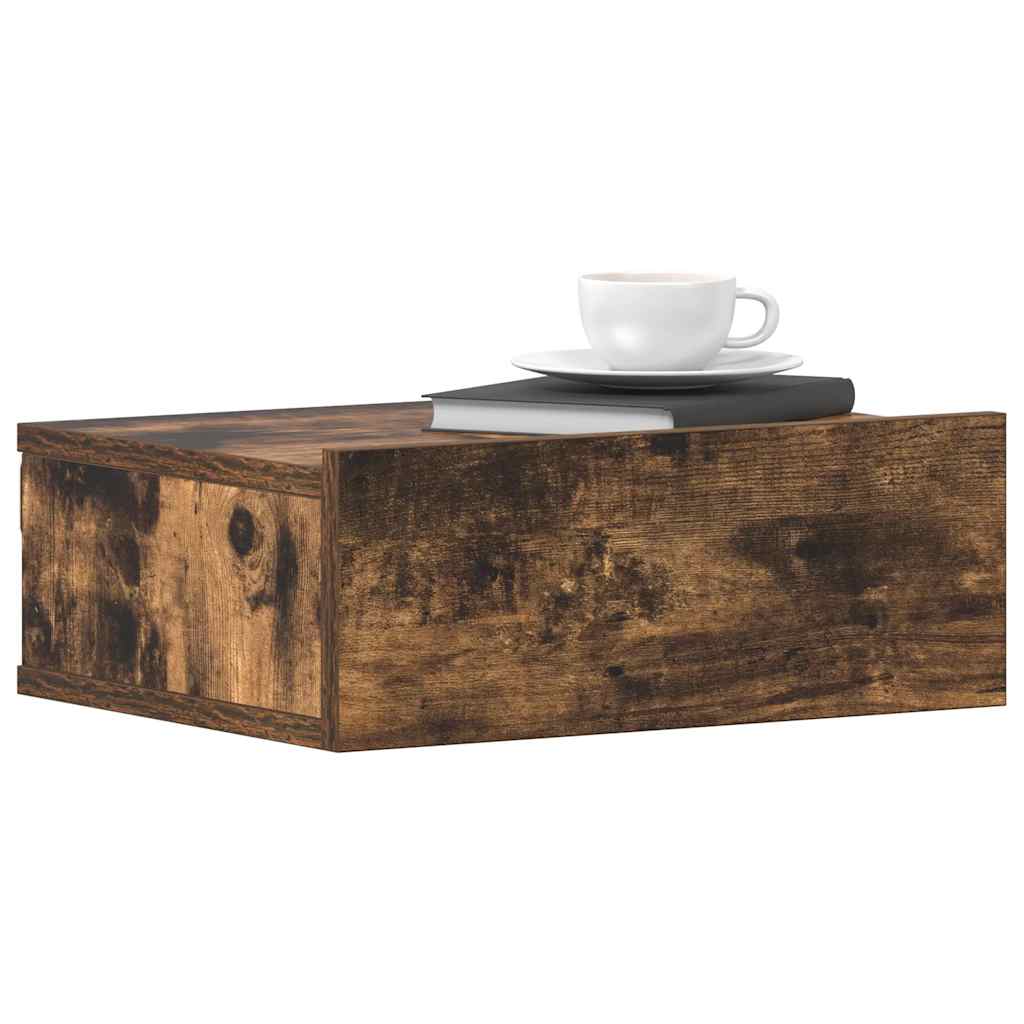 vidaXL Hängender Nachttisch 2Stk Räuchereiche 40x30x15cm Holzwerkstoff
