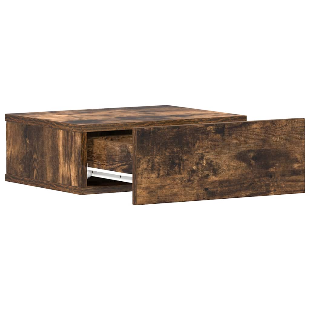 vidaXL Hängender Nachttisch 2Stk Räuchereiche 40x30x15cm Holzwerkstoff