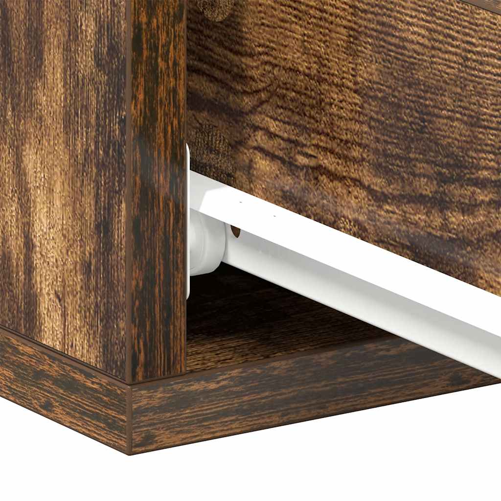 vidaXL Hängender Nachttisch 2Stk Räuchereiche 40x30x15cm Holzwerkstoff