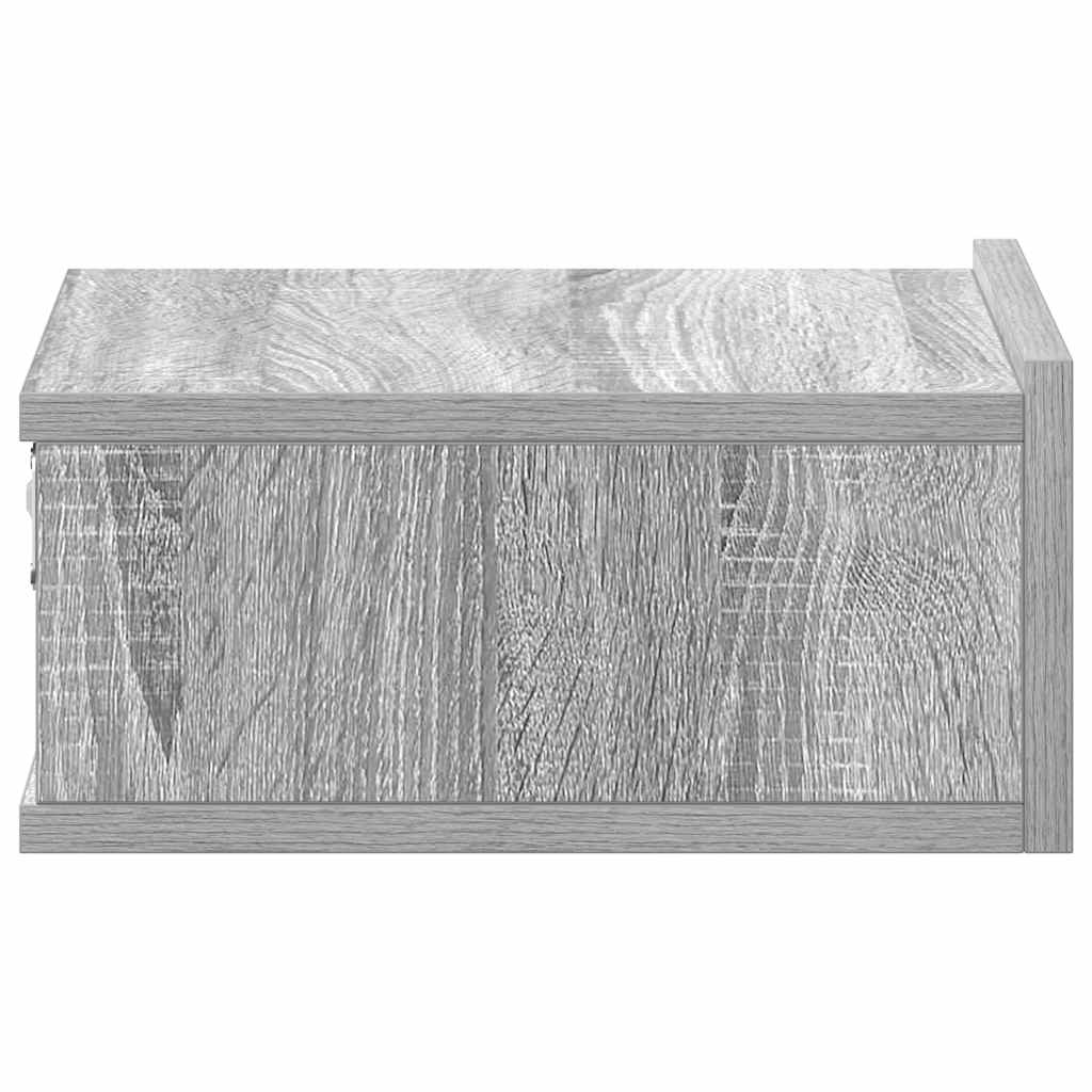 vidaXL Hängender Nachttisch Grau Sonoma 40x30x15 cm Holzwerkstoff