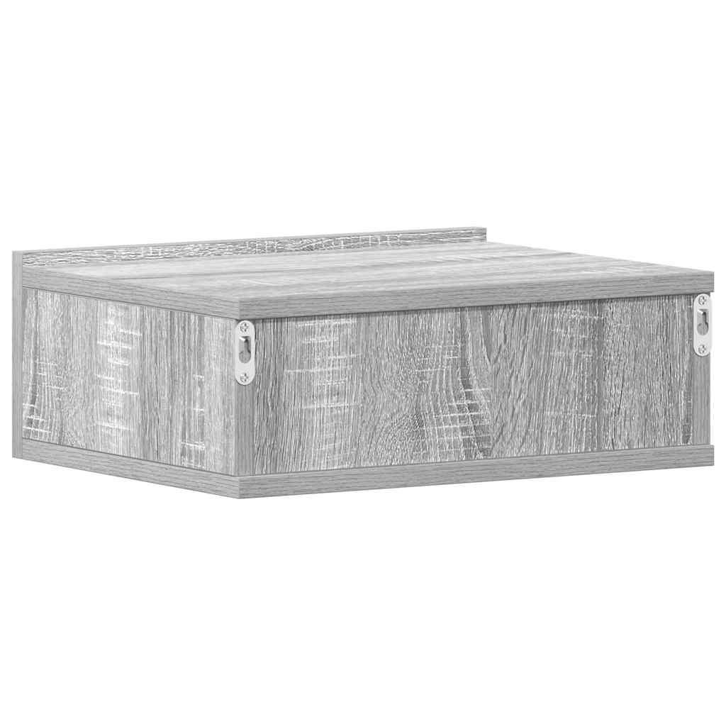 vidaXL Hängender Nachttisch Grau Sonoma 40x30x15 cm Holzwerkstoff
