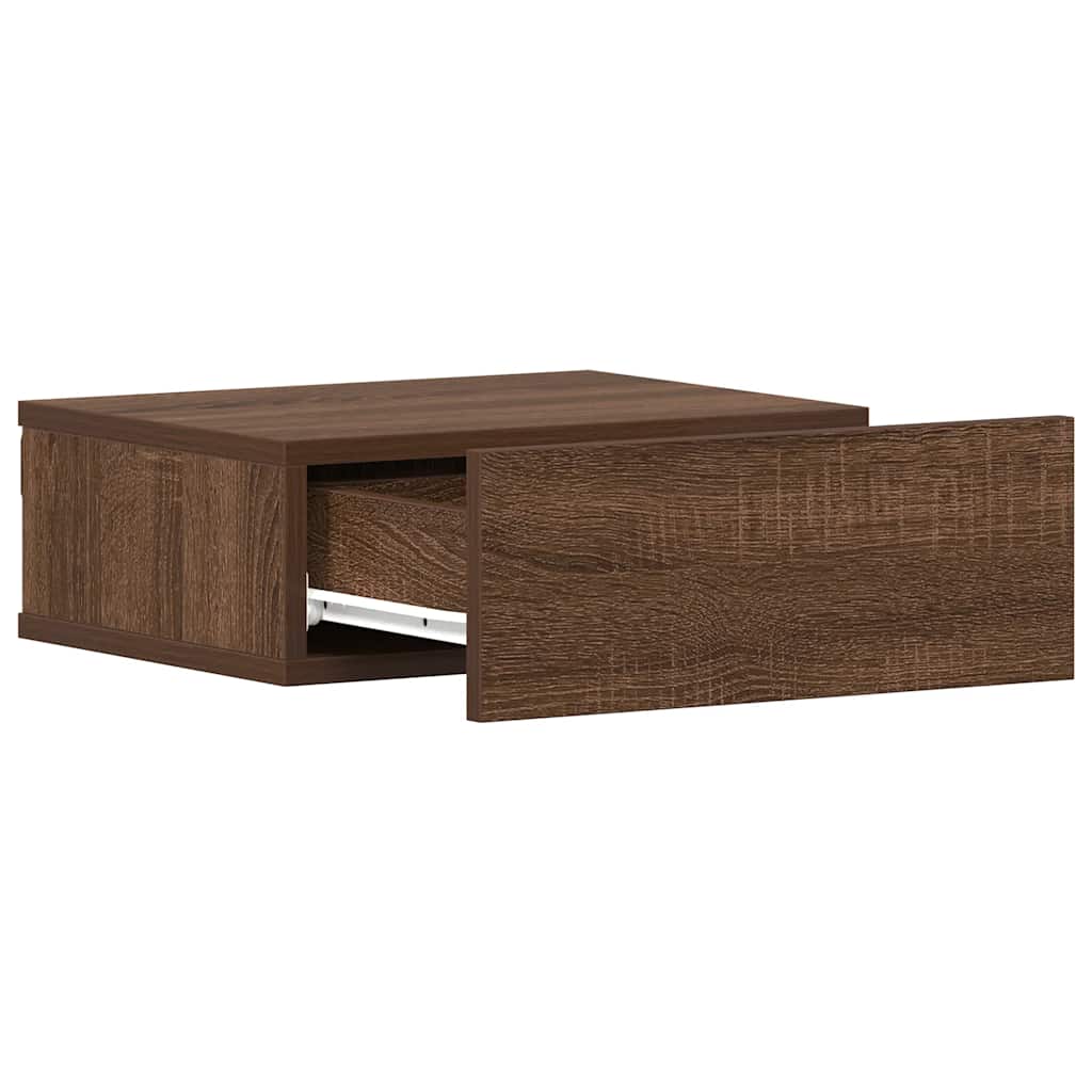 vidaXL Hängende Nachttische 2 Stk Braun Eiche 40x30x15cm Holzwerkstoff
