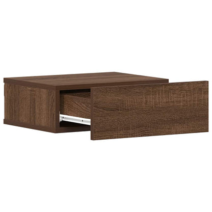 vidaXL Hängende Nachttische 2 Stk Braun Eiche 40x30x15cm Holzwerkstoff