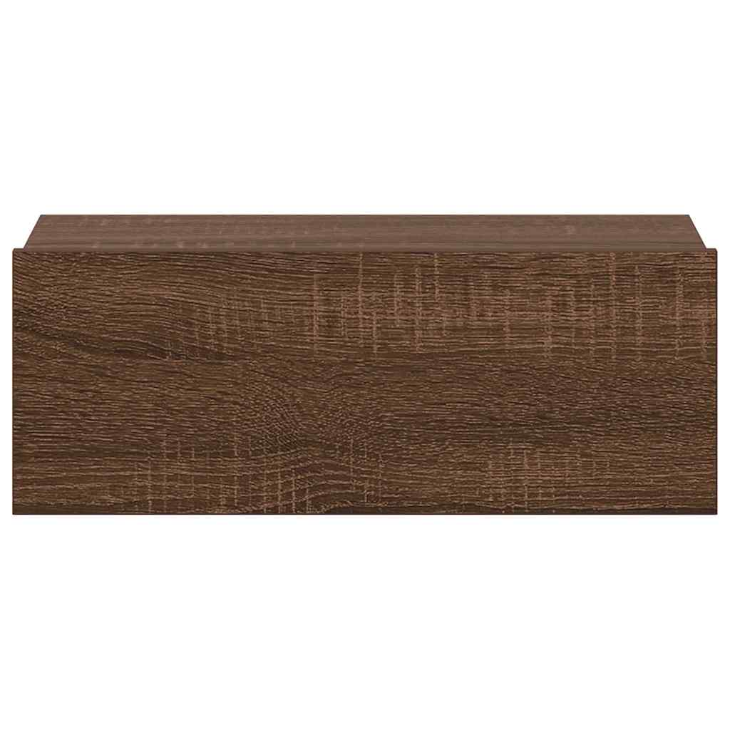 vidaXL Hängende Nachttische 2 Stk Braun Eiche 40x30x15cm Holzwerkstoff