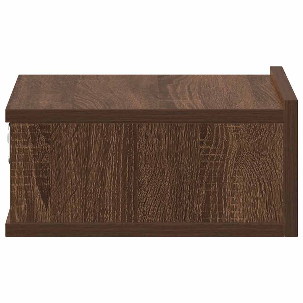 vidaXL Hängende Nachttische 2 Stk Braun Eiche 40x30x15cm Holzwerkstoff