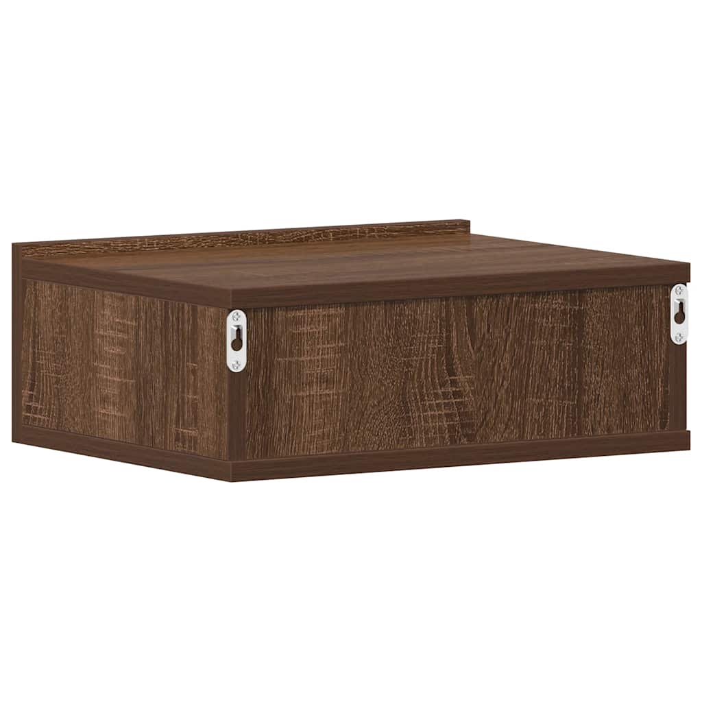 vidaXL Hängende Nachttische 2 Stk Braun Eiche 40x30x15cm Holzwerkstoff