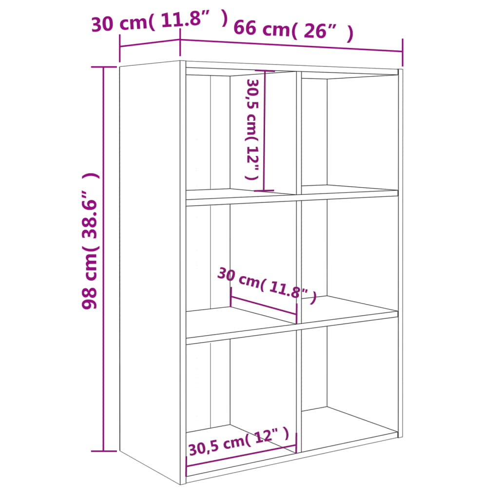vidaXL Étagère à livres/buffet chêne fumé 66x30x98 cm bois d'ingénierie