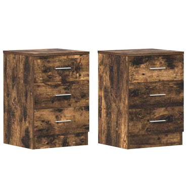 vidaXL Nachttische 2 Stk. Räuchereiche 38x35x56 cm Holzwerkstoff