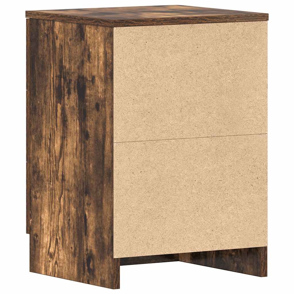 vidaXL Nachttische 2 Stk. Räuchereiche 38x35x56 cm Holzwerkstoff
