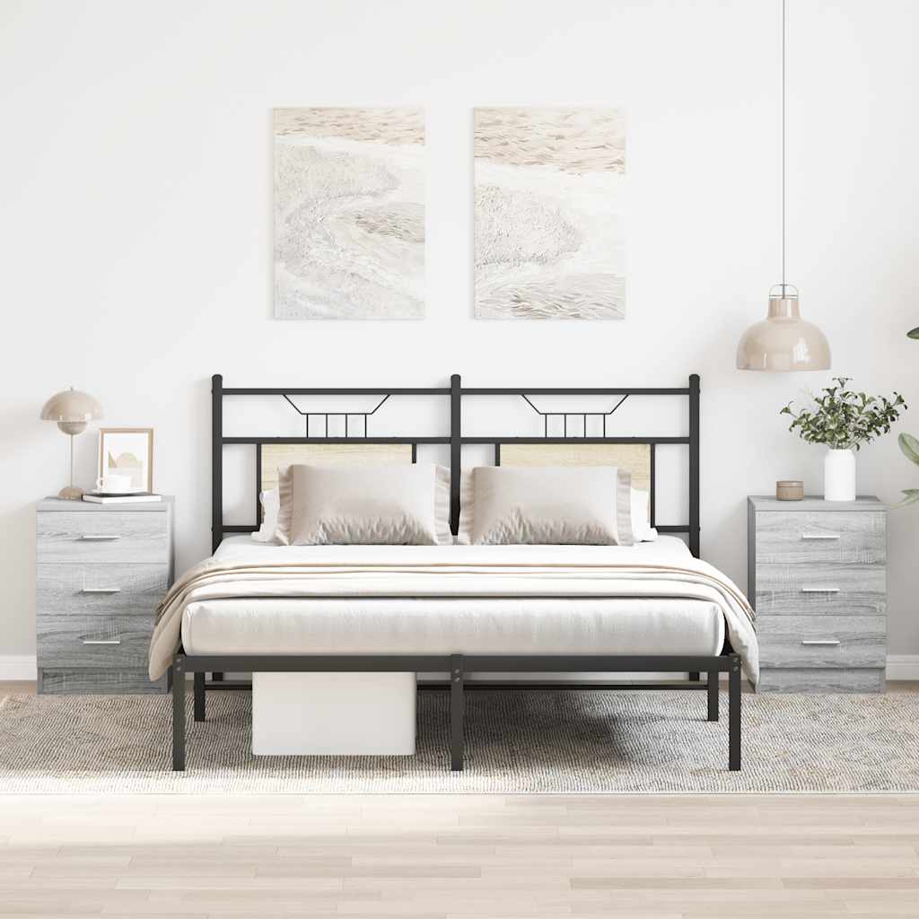 vidaXL Nachttische 2 Stk. Grau Sonoma 38x35x56 cm Holzwerkstoff