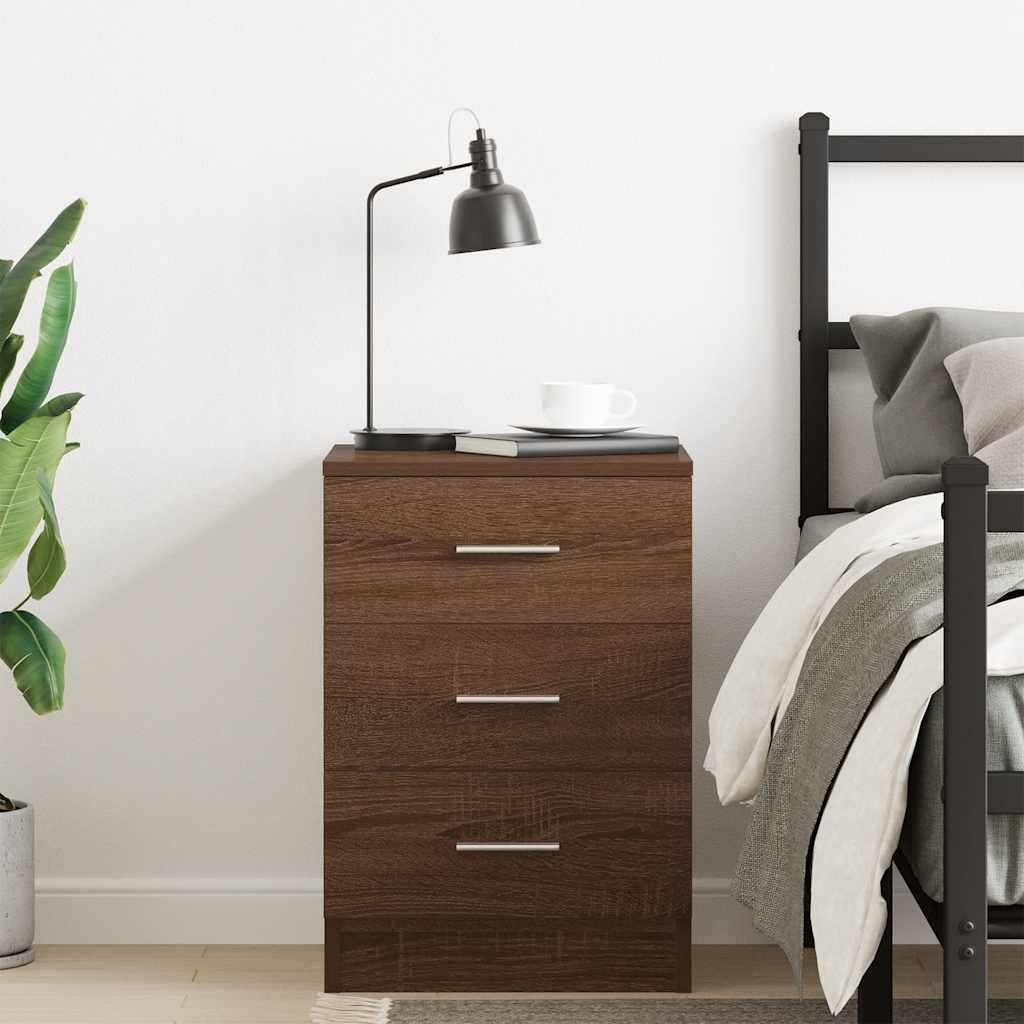 vidaXL Nachttisch Braun Eichen-Optik 38x35x56 cm Holzwerkstoff