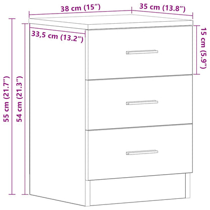 vidaXL Nachttisch Braun Eichen-Optik 38x35x56 cm Holzwerkstoff