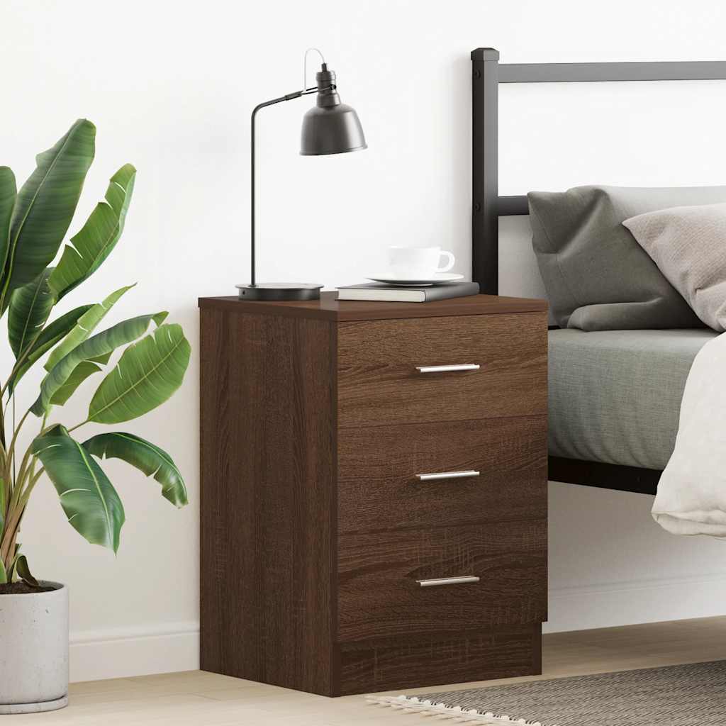 vidaXL Nachttisch Braun Eichen-Optik 38x35x56 cm Holzwerkstoff