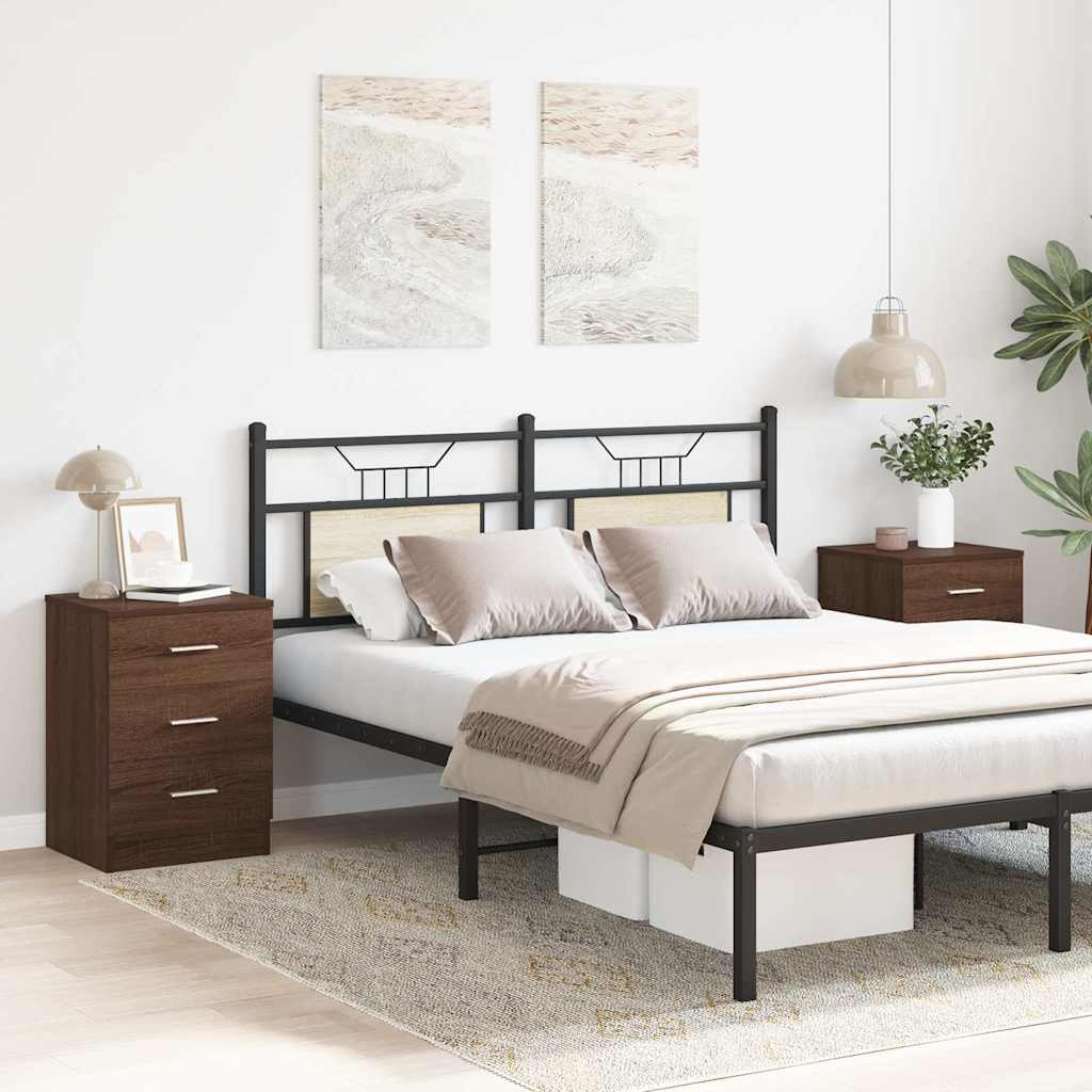 vidaXL Tables de chevet 2 pcs Aspect chêne marron 38x35x56 cm Bois d'ingénierie