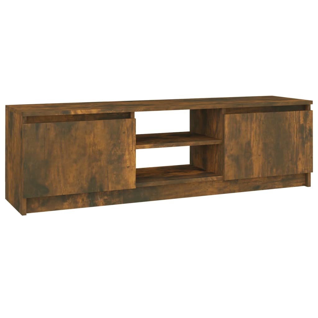 vidaXL Meuble TV chêne fumé 120x30x35,5 cm Aggloméré