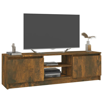 vidaXL Meuble TV chêne fumé 120x30x35,5 cm Aggloméré