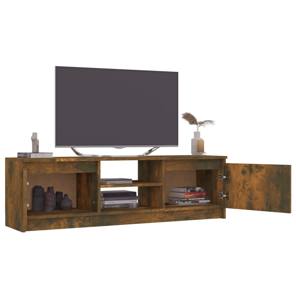 vidaXL Meuble TV chêne fumé 120x30x35,5 cm Aggloméré
