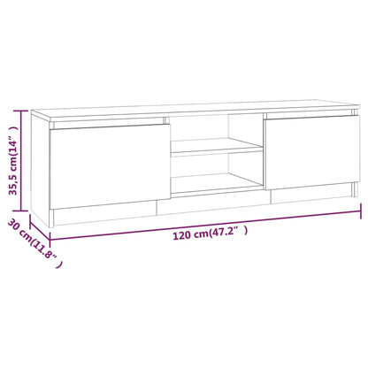 vidaXL Meuble TV chêne fumé 120x30x35,5 cm Aggloméré