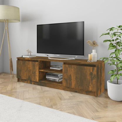 vidaXL Meuble TV chêne fumé 120x30x35,5 cm Aggloméré