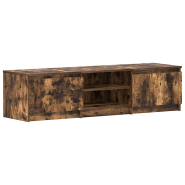 vidaXL Meuble TV chêne fumé 140x40x35,5 cm bois d'ingénierie