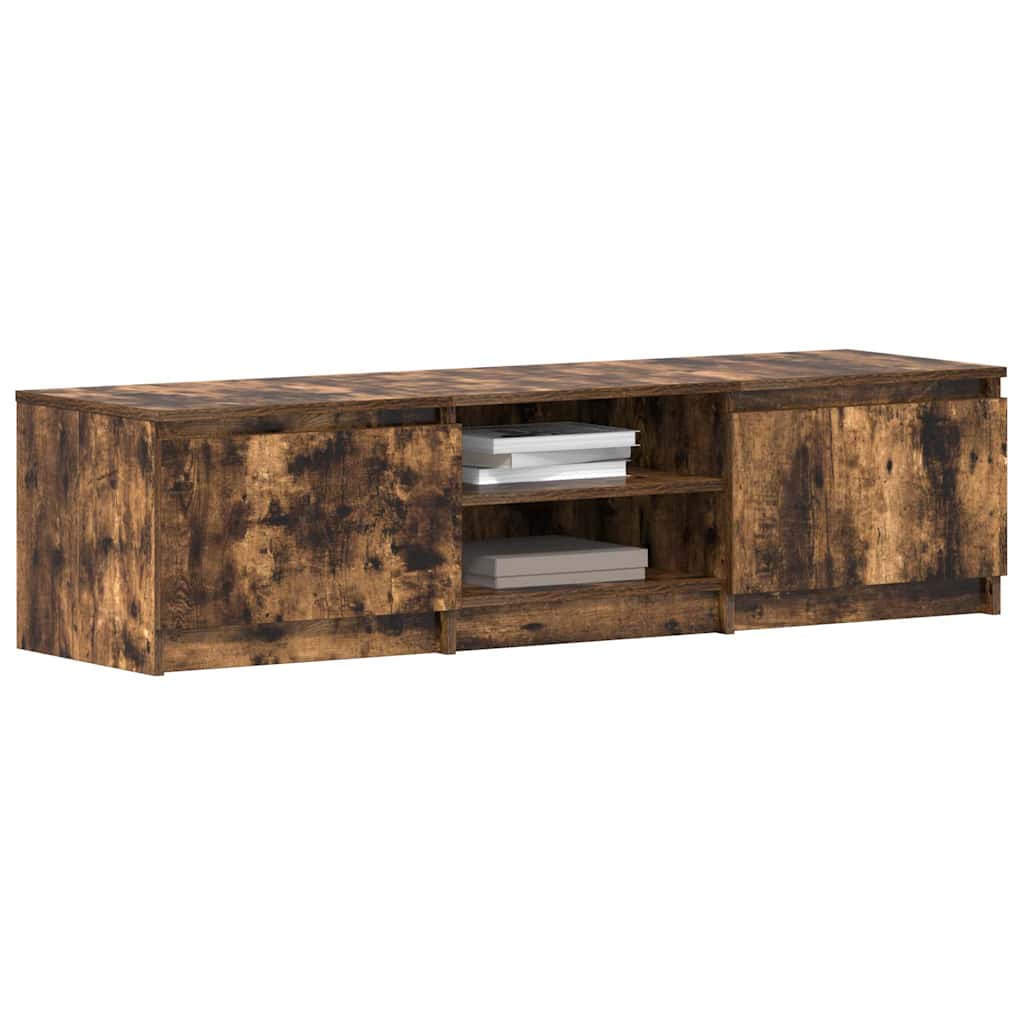 vidaXL Meuble TV chêne fumé 140x40x35,5 cm bois d'ingénierie