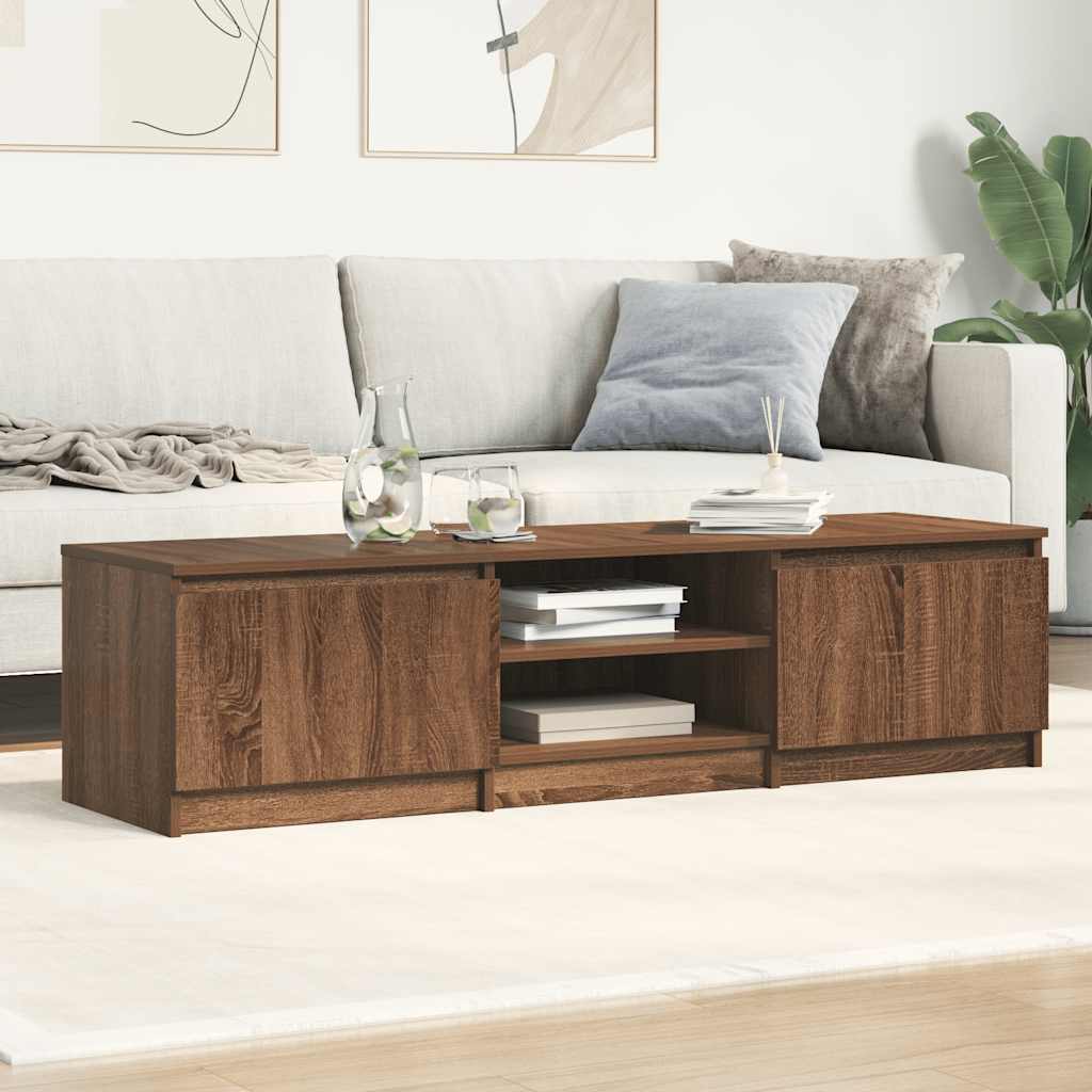 vidaXL Meuble TV marron aspect chêne 140x40x35,5 cm Aggloméré