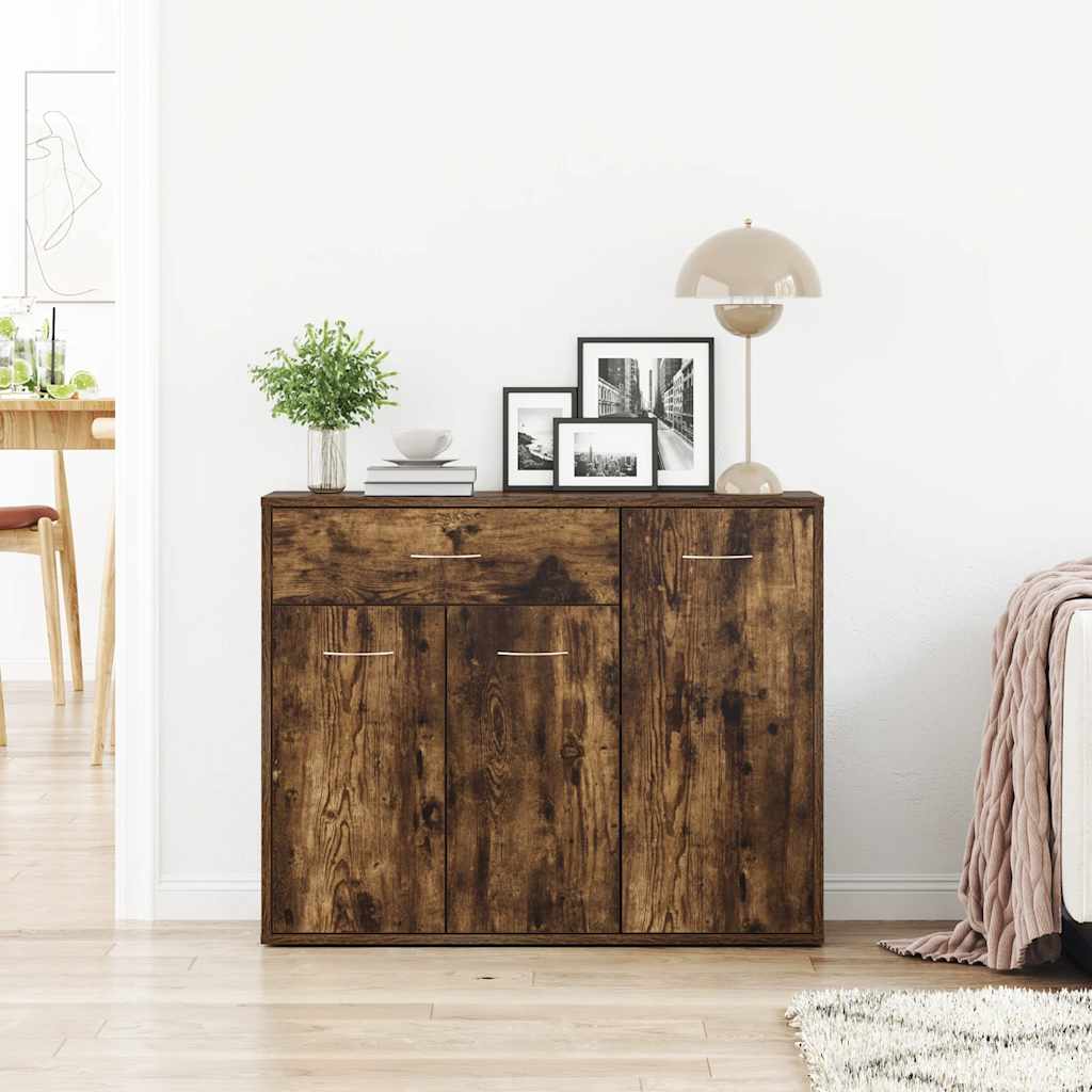 vidaXL Buffet chêne fumé 88x30x70 cm bois d'ingénierie