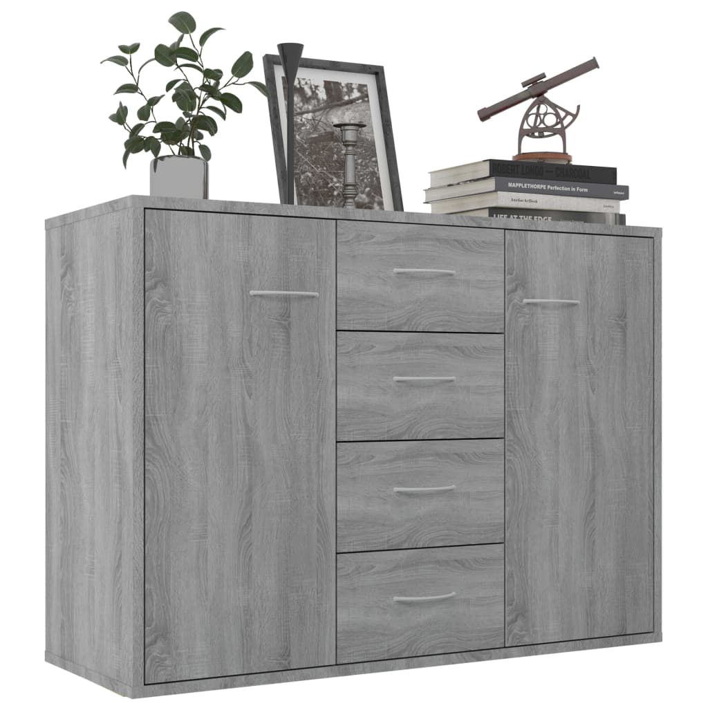vidaXL Sideboard Grau Sonoma 88x30x65 cm Holzwerkstoff