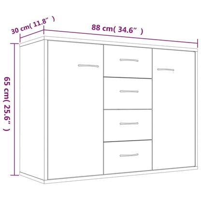 vidaXL Buffet Chêne Marron 88x30x65 cm Bois d'ingénierie