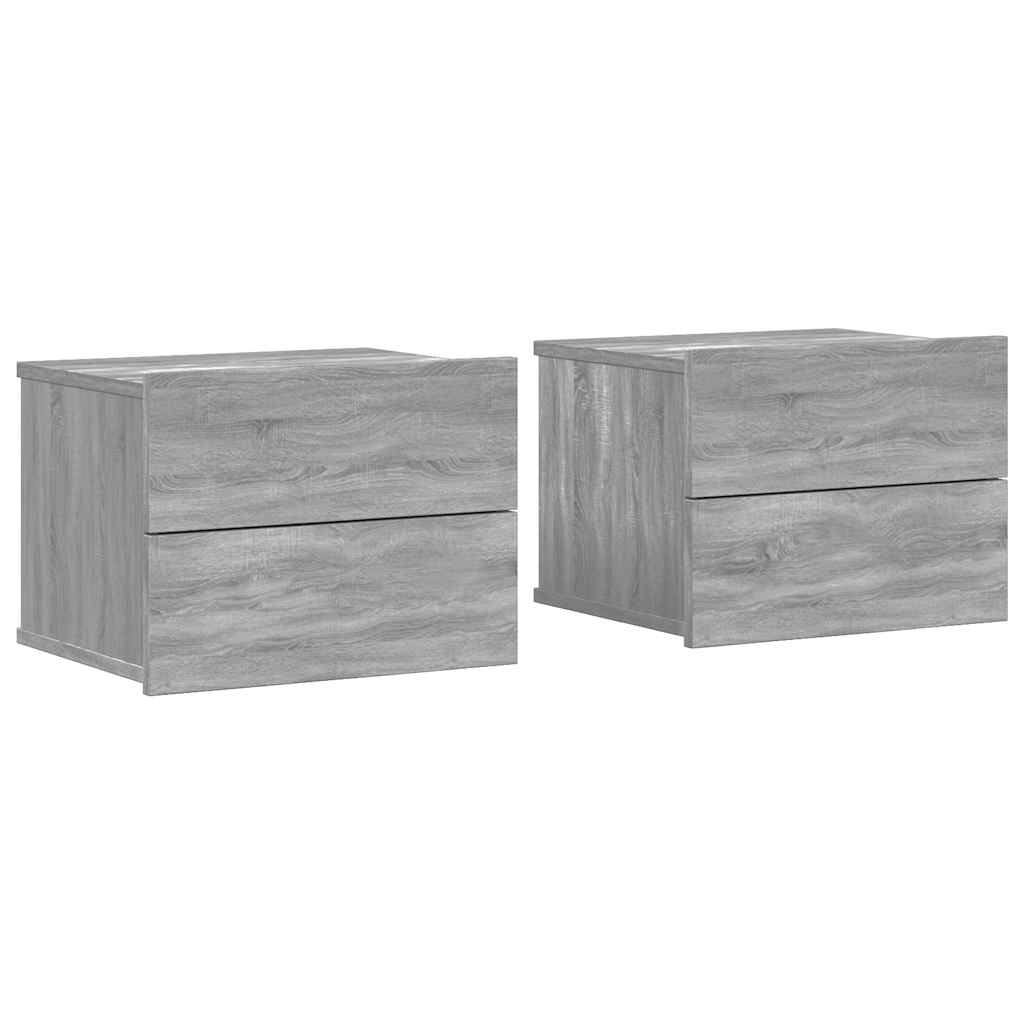 vidaXL Nachttische 2 Stk. Grau Sonoma 40x30x30 cm Holzwerkstoff