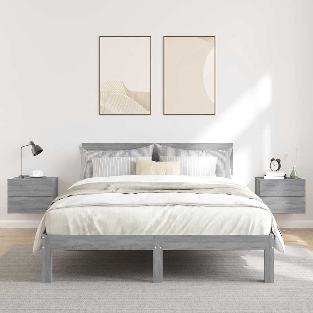 vidaXL Nachttische 2 Stk. Grau Sonoma 40x30x30 cm Holzwerkstoff