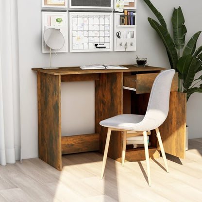 vidaXL Schreibtisch Räuchereiche 100x50x76 cm Holzwerkstoff