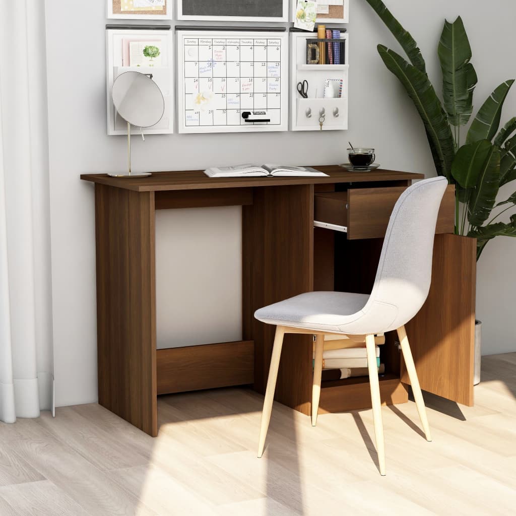 vidaXL Bureau marron aspect chêne 100x50x76 cm bois d'ingénierie