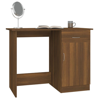 vidaXL Bureau marron aspect chêne 100x50x76 cm bois d'ingénierie