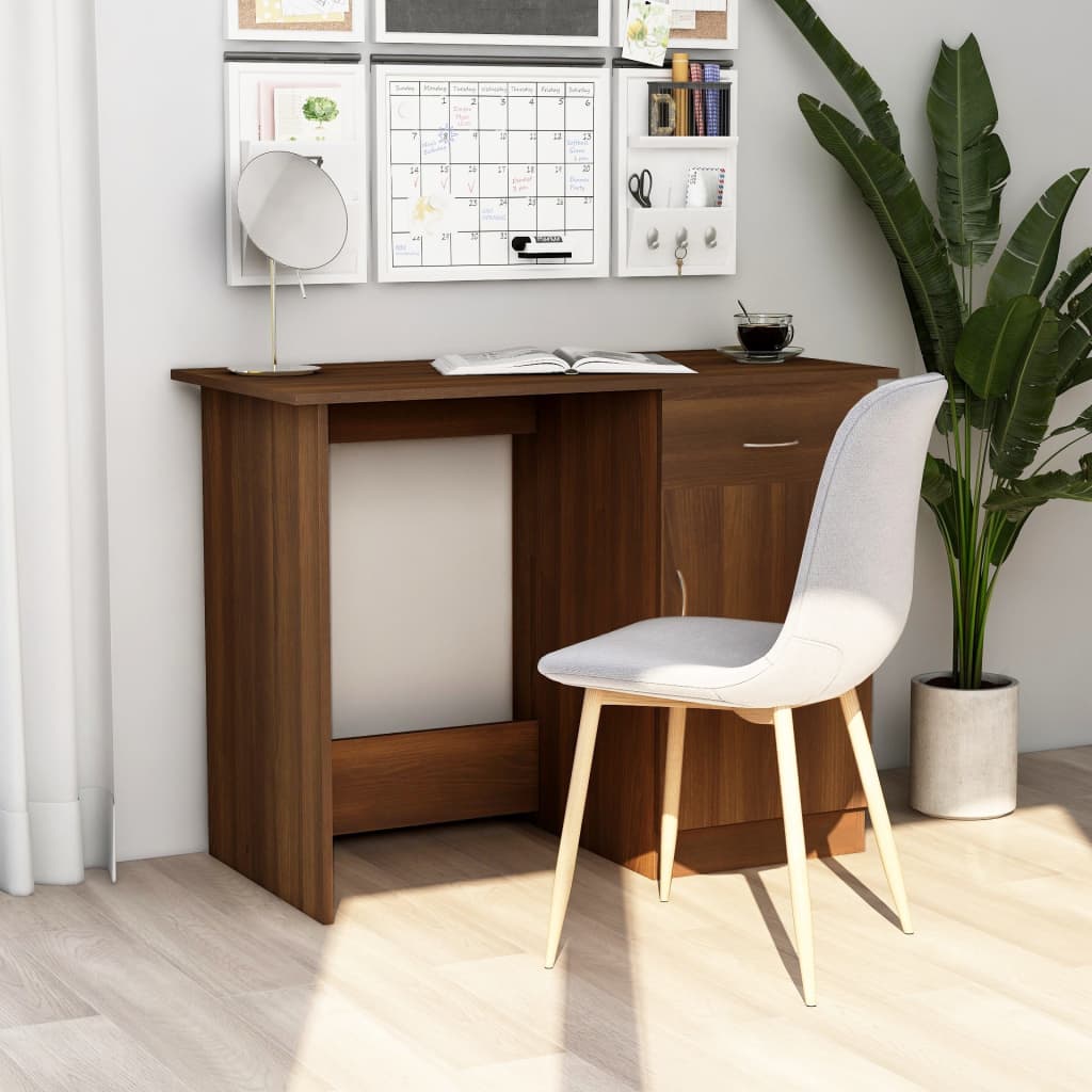 vidaXL Bureau marron aspect chêne 100x50x76 cm bois d'ingénierie