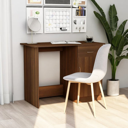 vidaXL Bureau marron aspect chêne 100x50x76 cm bois d'ingénierie