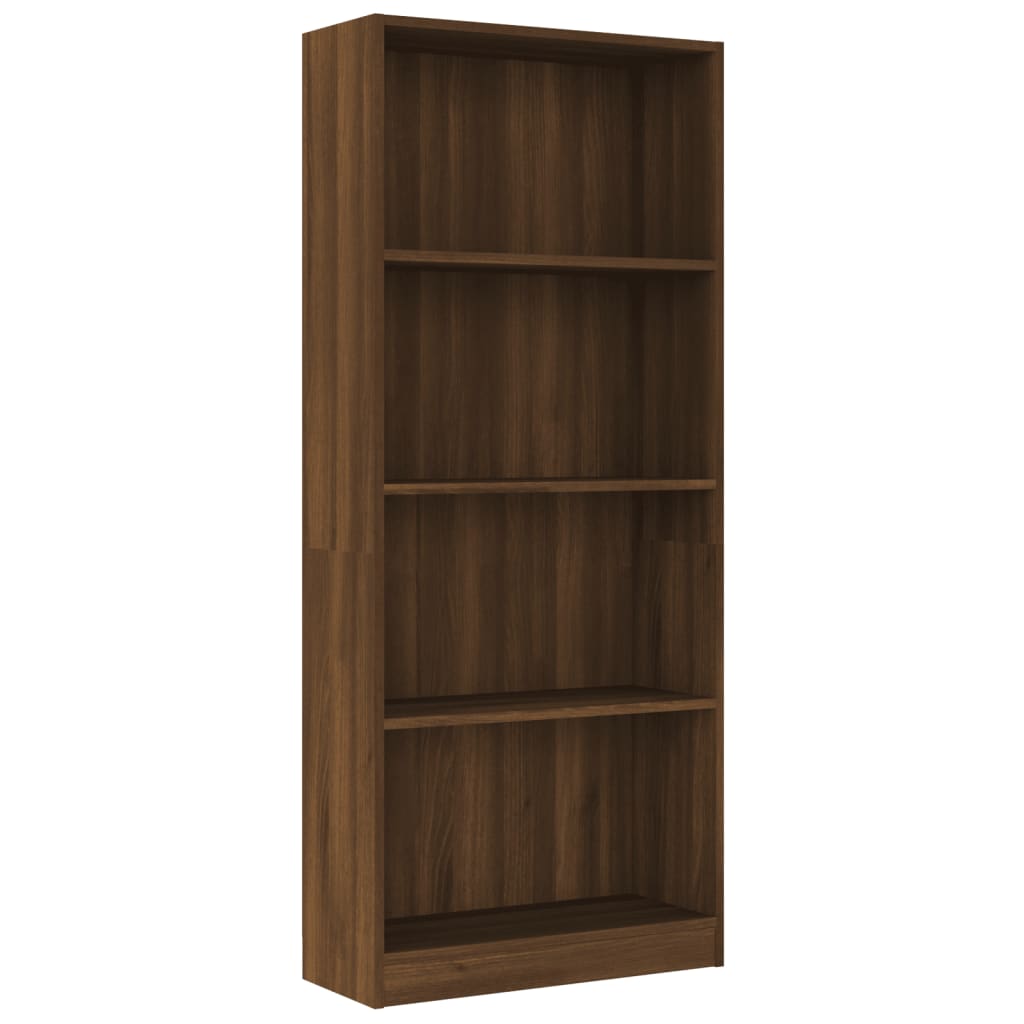 vidaXL Bibliothèque à 4 étagères Marron effet chêne 60x24x142 cm